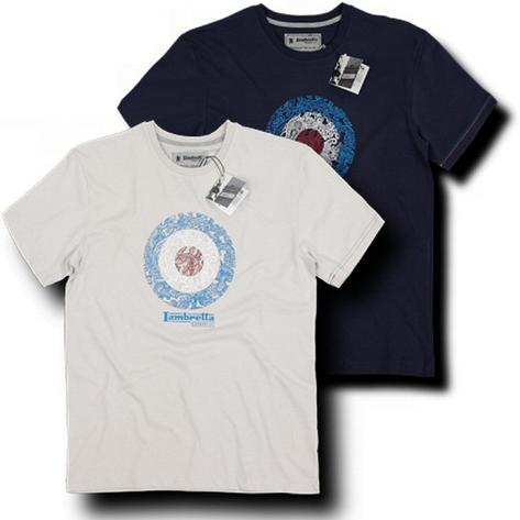 Lambretta Classic Mod Paisley Target T Shirt Navy / Stone Preview